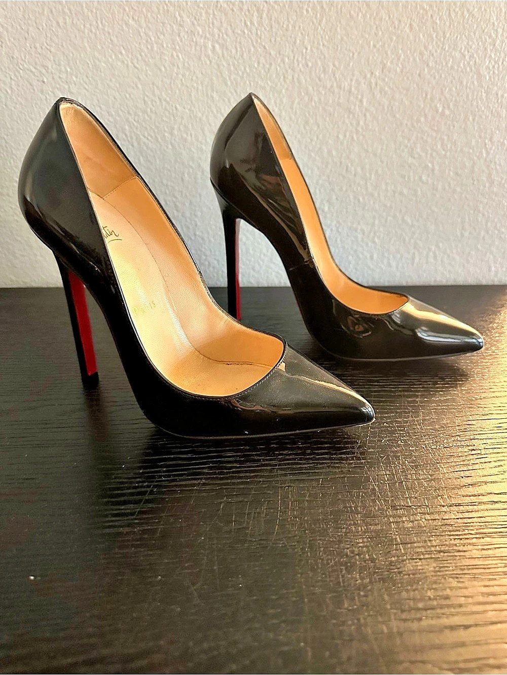 Christian Louboutin So Kate 120mm Patent Leather Pumps Black & Red